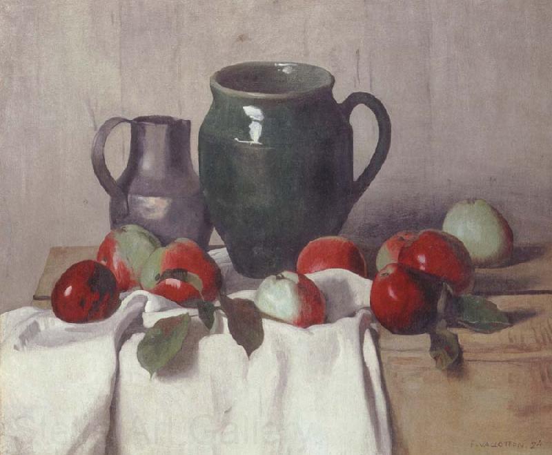 Felix Vallotton Still life with Jug and Apples Norge oil painting art